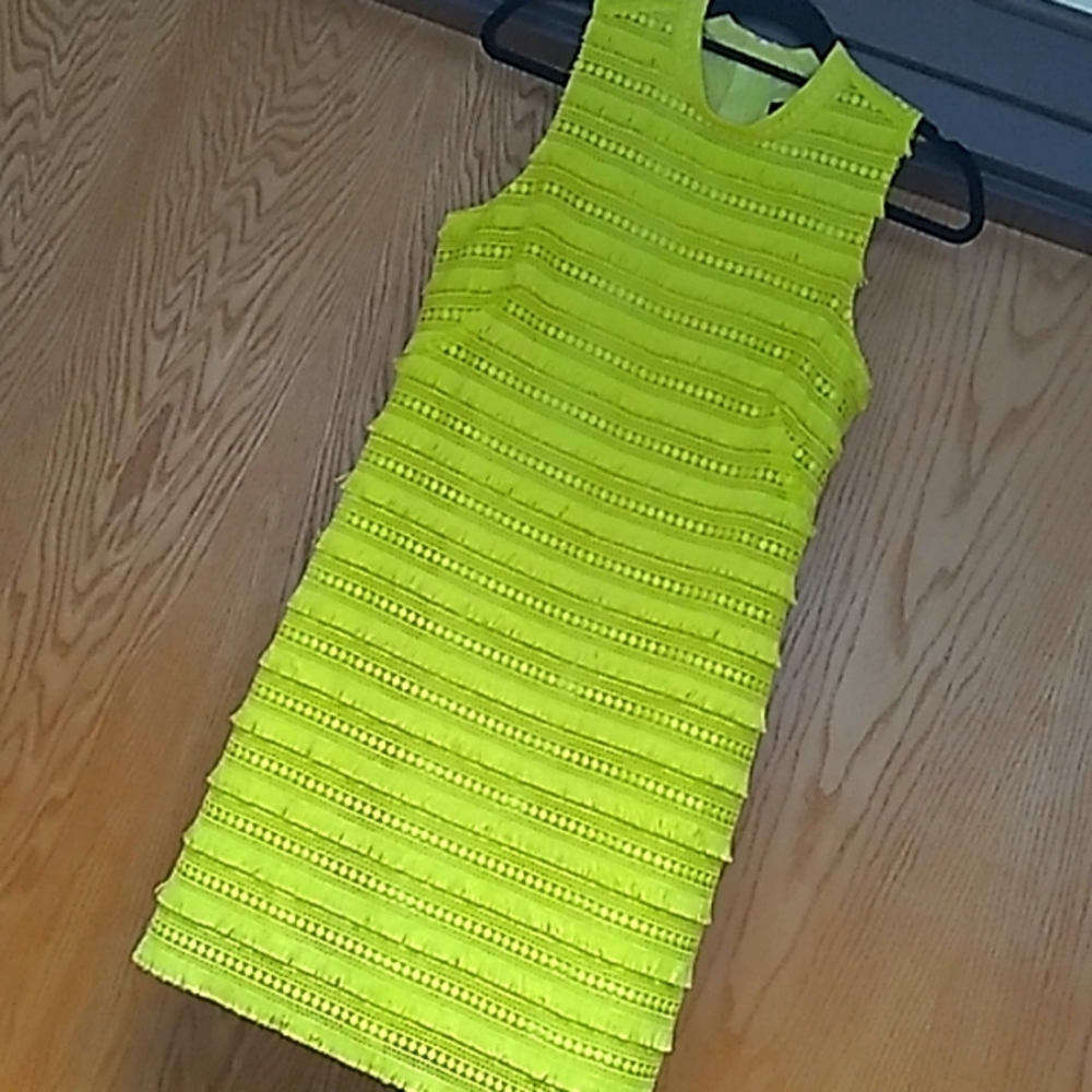 Lime Green / Yellow J. Crew Dress Midi sz 4 ...